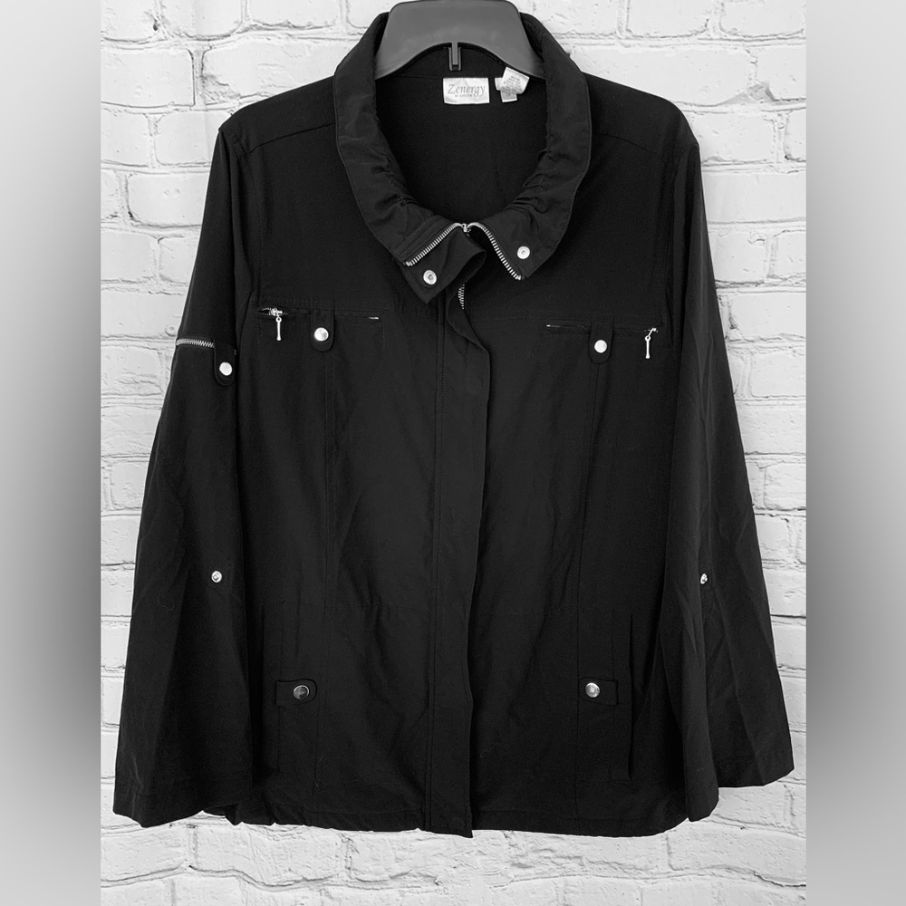 Chicos Zenergy Black Utility Jacket
